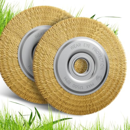 2-delad fogborste, kompatibel med Gloria, tillbehör för multibrush- och Weedbrush apparater, stålborste/mässingsborste för fogrengöring, 11 cm, diameter 15 mm bred, Weedbrush tillbehör,