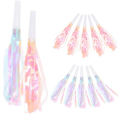 TOYANDONA 12pièces Sifflet Anniversaire Coloré Avec Petites Franges De Sifflets Pour Fêtes De Groupe Et Activités Extérieures Souffleurs De Fête Amusants