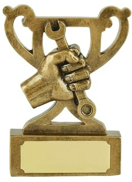SilverTrophy: Fix It Gold Trophy Prize - Repair Wizard, Reward Hardwork, Mechanic, Mr Fix It, Spanner, Brilliant Work, Achievement, Teamwork, Success, Trade Workers, Thank You Award