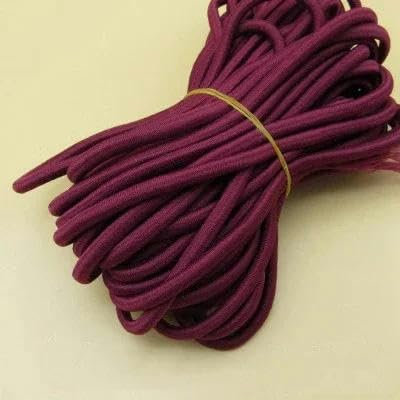 5/10/20M 5mm Cuerda elástica de color grueso Banda de goma Cordón Bandas de resorte Cuerdas para la cabeza DIY Cinturón Accesorios de costura - 48PúrpuraRojo-5mm-5Meters