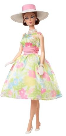 Barbie Signature 12 GIORNI DI PRIMAVERA bambola con capelli castani e 12 giorni di sorprese, edizione limitata da collezione, HRM27
