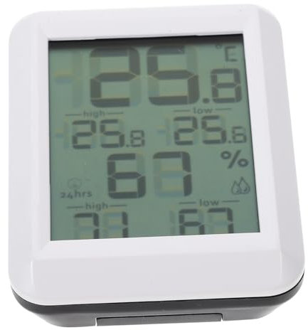 KOMBIUDA Igrometro Termometro Digitale Monitor Di Temperatura E Umidità Opzione Di Montaggio A Parete Portatile Preciso Per Casa Ufficio E Magazzino