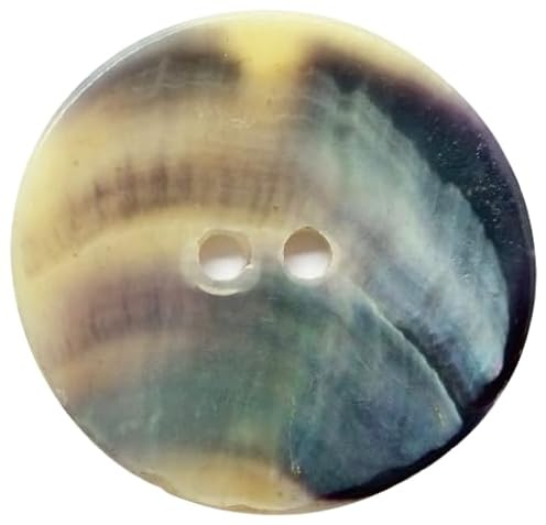 Perlmuttknöpfe natur Muschel Knöpfe, Ø- 12, 23 mm, in silber-blau, 12 Stück (Blau, 23 mm)