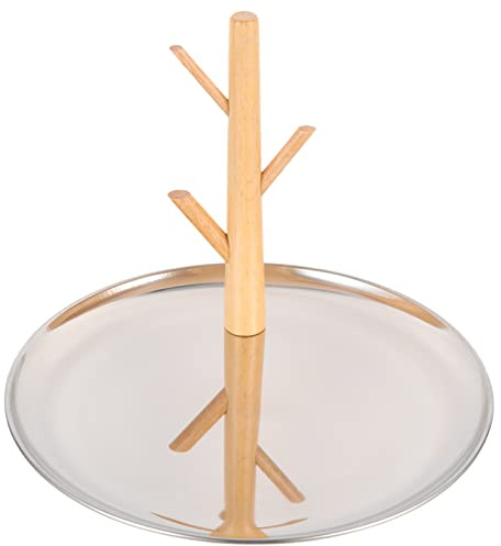 PRETYZOOM Bandeja Redonda Decorativa Resistente Para Joyería Soporte Multifunción Para Anillos y Accesorios Organizador De Sobremesa Elegante y Duradero