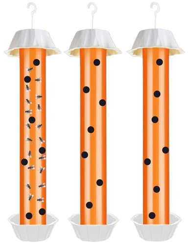 Set di 3 trappole per mosche grandi per interni ed esterni, trappola per zanzare con strisce adesive, protezione contro le zanzare, trappola per mosche della frutta, da appendere e da appendere