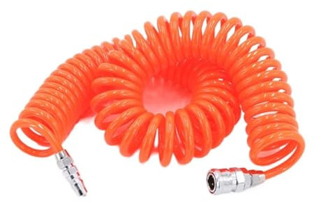 Retractable Coil Hose，Compressor Air Tool， PU Air Compressor Gas Line Pneumatic High Pressure Telescopic Hose Spiral Air Pipe Steam Pipe with Joint(Pu12x8,15M)