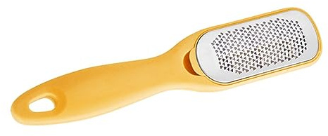 PACKOVE Lima per Piedi a Doppia Faccia Gialla in Acciaio Inossidabile, Elimina Calli e Pelle Dura, per Pedicure e Uso in Bagno
