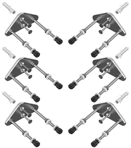 xbiez Skateboard-Regal mit Schraubenlöchern, Wandmontage, Longboard, Skateboard-Rack, Metall, 6 Stück