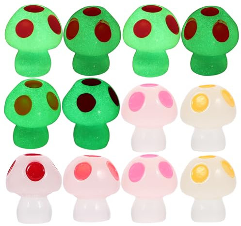 BESTonZON 40piezas Figurita De Decoración De Hongos Brillantes Decoración De Interiores y Exteriores