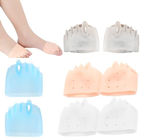 4 Pairs Toe Separator, 8.5x7.3x2.2cm, Hyggear Silicone Toe Separators for Women, Toe Straighteners for Overlapping Toes and Daily Foot Care, Comfortable and Reusable Toe Spacers