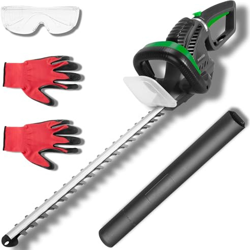 avenido Elektro Heckenschere 620W mit Kabel - 61cm Schwert Lasergeschnittene Stahlklingen - Niedrige Vibration - Sicherheitsbremse - Verstellbarer Griff