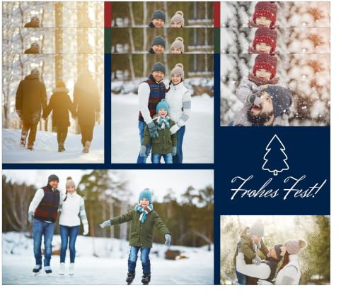 FLYERALARM Weihnachtskarten zum Selbstgestalten I Frohes Fest I 10 personalisierbare Postkarten I Karten mit eigenen Fotos zu Weihnachten I Online gestalten
