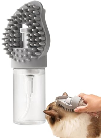 Hundebad Bürste - Waschbürste Mit Seifenspender, Silikonbürstekopf Waschzauber Haustier Badebürste, Hundeshampoo Bürste | Fellkamm Für Kätzchen | Zum Entfilzen, Duschen, Fellpflege, Baden, Hunde