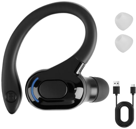Auriculares Inalambricos Bluetooth con Microfono V5.2, Manos Libres Oreja, Hasta 20H de Reproducción, Pinganillo Bluetooth Movil Compatible con iPhone, Android y PC, para Conducir/Negocios/Oficina