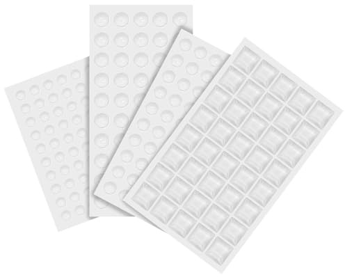 Skythrive Elastikpuffer Transparent Selbstklebend, 240 Stücke Silikon Schutzpuffer Möbelpuffer Gummipuffer zur Lärmdämpfung Verhindern Rutschen und Kratzer, Türpuffer Pads für Türen, Schränke