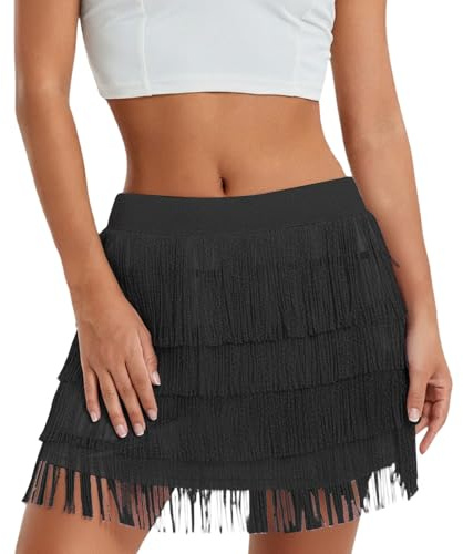 Genérico Faldas con Flecos de Lentejuelas, Danza del Vientre Falda, Falda De Lentejuelas para Mujers, Falda Latina Brillante, para Mujeres y Niñas