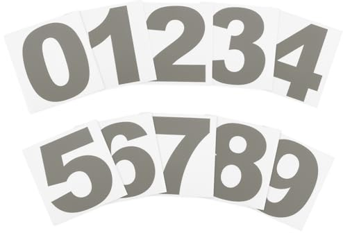 PATIKIL 10cm Reflective Number Stickers 0-9, 2 Set Vinyl Mailbox Number Decals Self-Adhesive Stickers for Outside Cars Doors Windows Signs Indoor Outdoor, Grey