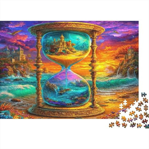 Puzzle Scène de Sablier Fantastique 1000 Pièces 38x26cm Durable en Carton Recyclé Détaillé Premium Relaxant Casse-tête Paysage Orné dans Sablier pour Adultes