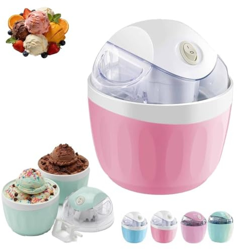 Mini Heladera Doméstica, Máquina Personal Para Hacer Yogur Helado Casero, Gelato Y Sorbete, Mini Heladeras Personales Diy Con Control De Un Solo Toque Para Postres Helados Y Sorbetes. Pink1