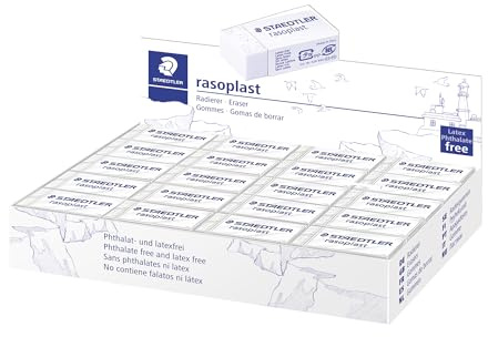 Staedtler Rasoplast - Gomme da Cancellare, Set Cancelleria Scuola Università Ufficio e Cartoleria, Gomma da Cancellare Ideale per Materiale Scolastico e Cose per la Scuola, Cancella Facilmente 40Pz