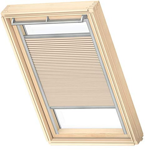 VELUX Original Wabenplissee, S06, Beige, mit Grauer Führungsschiene