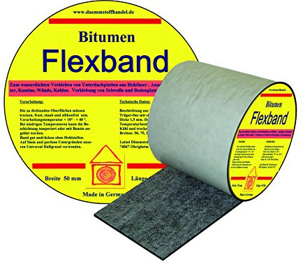 Latzel Bitumen Flex Dichtband 200 mm - Dehnbarkeit bis 30% - Wasserdicht - Anthrazit/Schwarz