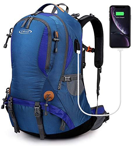 G4Free Wanderrucksack Wasserdicht 50L Wanderrucksack mit Regenhülle Bergsteigen Reisen Camping Trekking Outdoor Sport für Herren Damen, Königsblau, L, Outdoor, Sport, Modern, Zeitgenössisch