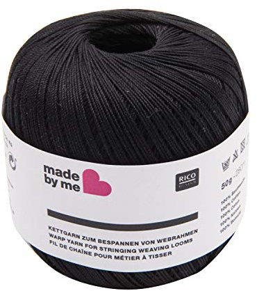 Rico Design Kettgarn zum Bespannen von Webrahmen schwarz 50 Gramm