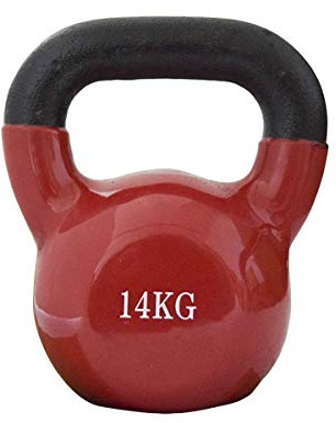 Rebecca Mobili Kettlebel Peso Palestra, Ghisa Rivestimento Neoprene, per Allenamento Braccia Gambe Home Fitness (Blu - 14 kg)