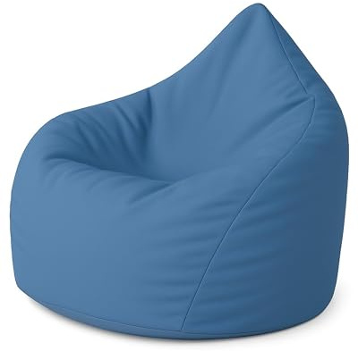 PATCH HOME XXL Sitzsack Tropfenform – Blaugrau – Indoor & Outdoor Beanbag mit Styroporfüllung - Bereits Befüllt - Kinder & Erwachsene - 30 Farben & 3 Größen
