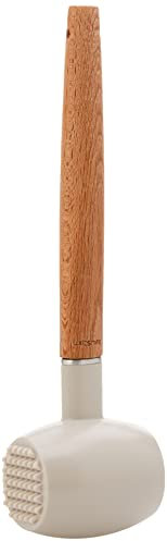 Wiltshire EAT Smart - Ablandador de carne, mazo de carne de doble cara, cabezal de función de plástico antiadherente resistente al calor, mango de madera de haya natural, 30,5 x 7 x 5,5 cm, marrón y
