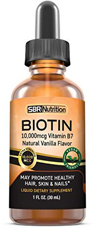 MAX Absorption Biotin Liquid Drops, 10000mcg of Biotin Per Serving, 60 Serving, No Artificial Preservatives, Vegan Friendly, Supports Hair Growth, Strong Nails and Glowing Skin, Made in USA