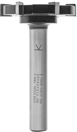 ENT 13439 Fresa para desbaste, en carburo, vástago (S) de 12 mm, diámetro (D) de 50 mm, NL 8 mm, SL 70 mm, GL 83 mm, Z6