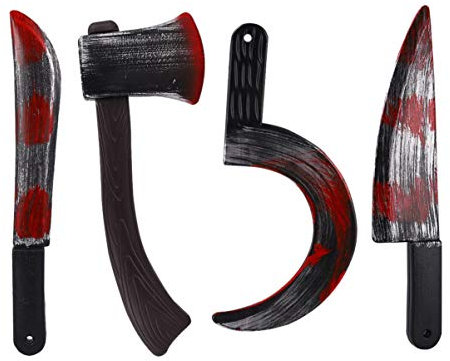 TOYANDONA en Plastique Sanglante Boucherie Accessoires Costume Accessoire Faux Réaliste de Saignement Jouet pour Costumes Et Cosplay 4 Pcs