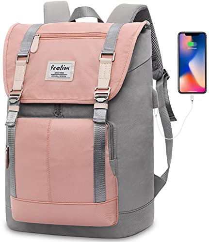 YAMTION Rucksack Damen Rucksack Frauen,Rucksack Laptop Damen mit 17 Laptopfach,Schulrucksack Mädchen Teenager,Schulranzen Schultasche für Universität Schüler,Lässiger Daypack Tagesrucksack mit USB