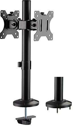 LogiLink BP0109 - Monitorhalterung 2-Fach, 17 32, Stahl, Curved Screens Schwarz