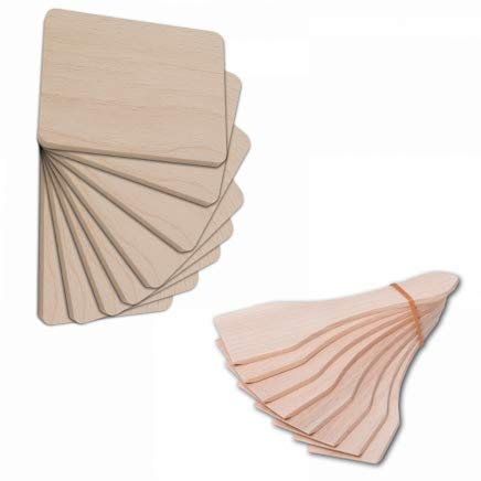 HOFMEISTER® Lot de 5 raclettes 16 pièces en bois : 8 petites planchettes et 8 raclettes, protège les poêles à raclette et la table de l'huile et des rayures, planche à raclette résistante à la