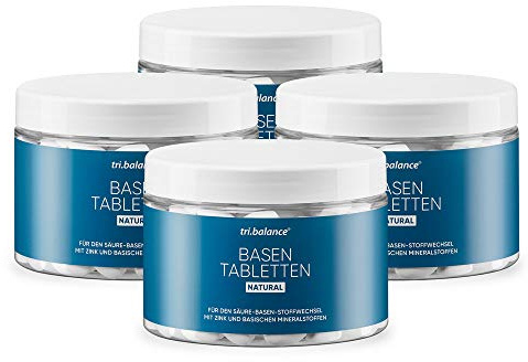 tri.balance Basentabletten NATURAL 4er-Pack 900 Stück – mit Zink, vegan