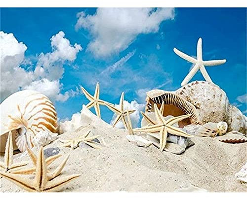 Zdklfm69 Peindre par Nombre Peinture par numéro Kits de Coquille de Sable Bricolage Peinture Abstraite par numéro sur Toile décor à la Maison numérique Peinture à la Main décorer 40x50cm