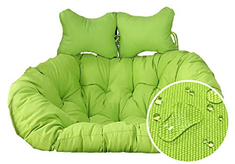 Yadlan Sitzkissen für 2er HäNgesessel, Outdoor Kissen HäNgestuhl, Rundes Kissen für Korbsessel Twin, rutschfest Kratzfest Kissen für Korbsessel, XXL Waschbar Sitzauflagen GartenmöBel GrüN