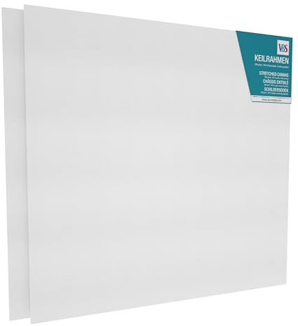 VBS 2er-Pack Keilrahmen 50x50cm Leinwand Rahmen Maluntergrund Acrylmalerei