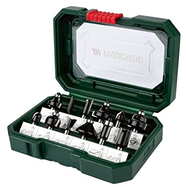 Parkside Punta per fresa, 12 pezzi, fresa arrotondata, fresa per scanalature, fresa cava