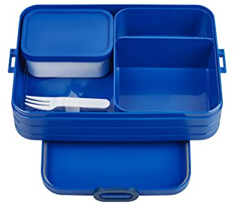 Mepal - Bento Lunchbox Take A Break Large - Brotdose mit Bento-Box - Meal Prep Box für Sandwiches, Kleine Snacks & Reste - Snack & Mittagessen - Essensbox mit Fächern - 1500 ml - Vivid Blue
