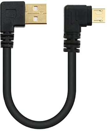 YSJJZRL Double Right Angle Micro USB Cable, Gold Plated Micro USB Data Sync and Charge Cable (0.5M,Right to Left)