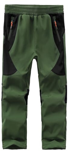 HFDWYJ Winterhose Softshellhose Kinder Mit Fleecefutter wasserdichte Outdoor Hose Warm Skihose Wanderhose Jungen