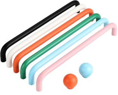 Molinter Möbelgriffe Bogengriff Schrankgriff Zinklegierung Bunt Schubladengriff Handgriff für Bücherschrank Kleiderschrank Schublade (Loch Distanz: 192mm, Orange)