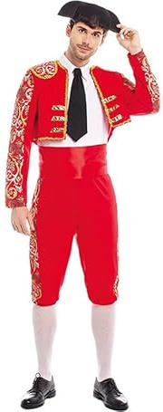 Partilandia Disfraz de Torero rojo Español para hombre Talla M