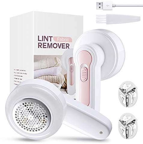 Fusselrasierer, Fusselentferner Fusselbürste für Kleidung Stoffrasierer wiederaufladbar mit 2 Scherköpfen Fusselrasierer leistungsstarker Flusenrasierbürste Fuzz Debobbler für Kleidung Pullover Sofa