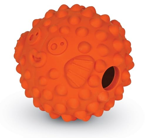Brightkins Leckerli-Ball Kleiner Kugelfisch, Leckerli-Spender Hundespiel für kleine Hunde, interaktives Hundespiel für Langeweile, stimulierendes Gehirnspiel, Hundegeschenke, Hundespiel zum Geburtstag