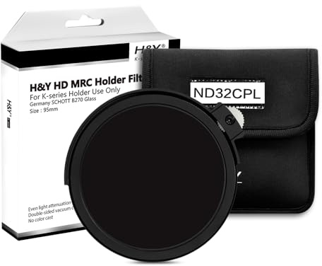 H&Y RevoSwift 95mm Drop-in ND32 & CPL 2-in-1 Filter, 5-Stop Neutral Density & Polarizer with Magnetic Frame for RevoSwift System, HD MRC Glass for Professional Landscapes
